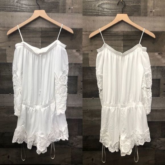 Liberty Garden Off Shoulder Lace Romper - Picture 2 of 7